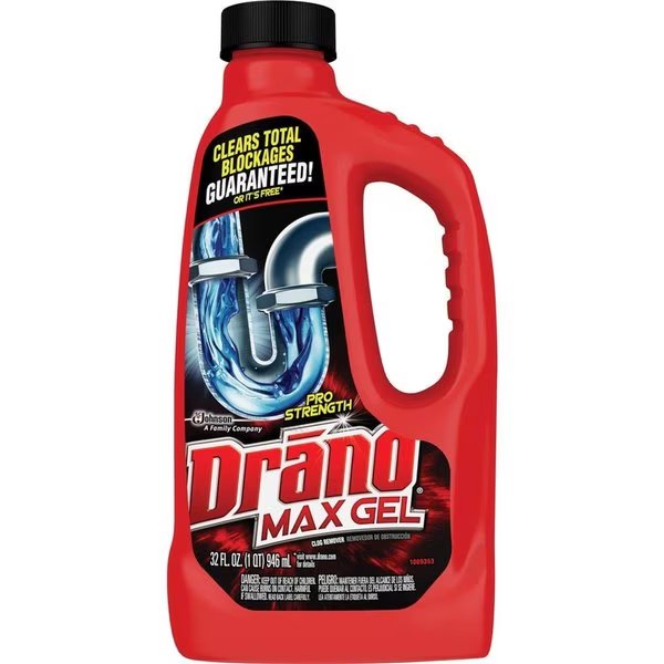 0.25 gal Drano Max Gel Clog Remover, Sc Johnson, Mfr#: SJN694768CT